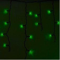 Гирлянда Айсикл (бахрома) светодиодный, 4,8 х 0,6 м, черный провод, 230 В, диоды зеленые, 176 LED NEON-NIGHT
