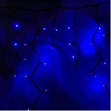 Гирлянда Айсикл (бахрома) светодиодный, 3,2 х 0,9 м, черный провод `КАУЧУК`, 230 В, диоды синие, 120 LED NEON-NIGHT