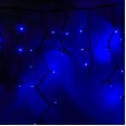 Гирлянда Айсикл (бахрома) светодиодный, 4,0 х 0,6 м, черный провод `КАУЧУК`, 230 В, диоды синие, 128