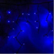 Гирлянда Айсикл (бахрома) светодиодный, 4,0 х 0,6 м, черный провод `КАУЧУК`, 230 В, диоды синие, 128 LED NEON-NIGHT