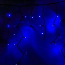 Гирлянда Айсикл (бахрома) светодиодный, 5,6 х 0,9 м, черный провод `КАУЧУК`, 230 В, диоды синие, 240 LED NEON-NIGHT