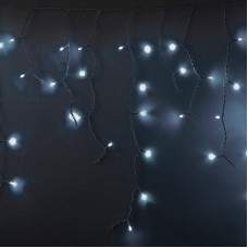 Гирлянда Айсикл (бахрома) светодиодный, 5,6 х 0,9 м, с эффектом мерцания, БЕЛЫЙ провод `КАУЧУК`, 230 В, диоды БЕЛЫЕ, 240 LED NEON-NIGHT
