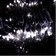 Гирлянда модульная `Дюраплей LED` 100% Flashing, 20м, черный каучук, 200 диодов, Белая