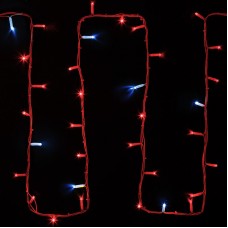 Гирлянда модульная `Дюраплей LED` 20м 200 LED белый каучук , мерцающий `Flashing` (каждый 5-й диод), Красная