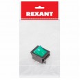 Выключатель клавишный 250V 16А (4с) ON-OFF зеленый с подсветкой (RWB-502, SC-767, IRS-201-1) REXANT Индивидуальная упаковка 1 шт