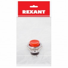 Выключатель-кнопка металл 220V 2А (2с) (ON)-OFF d16.2 красная (RWD-306) REXANT Индивидуальная упаковка 1 шт