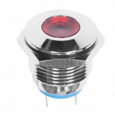 Индикатор металл d16 12В подсв/красная LED REXANT