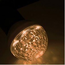 Лампа шар e27 10 LED d50мм теплая белая 24В (постоянное напряжение)