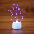 Фигура светодиодная на подставке `Снеговик в шляпе 2D`, RGB