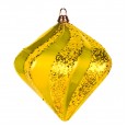 Елочная фигура `Алмаз`, 15 см, цвет золотой