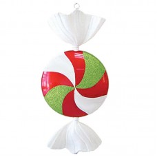 Елочная фигура `Леденец`, 102 см, цвет белый, красный и зеленый