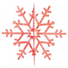Елочная фигура `Снежинка резная 3D`, 61 см, цвет красный