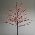 Дерево комнатное `Сакура`, коричневый цвет ствола и веток, высота 1.2 метра, 80 светодиодов красного