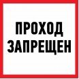 Наклейка информационный знак `Проход запрещен` 200x200 мм Rexant