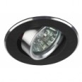 KL58А SL/BK Точечные светильники ЭРА литой поворотный `алюминевый ` MR16,12V/220V, 50W серебро/черный