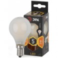 F-LED P45-5W-827-E14 frost Лампы СВЕТОДИОДНЫЕ F-LED ЭРА (филамент, шар мат., 5Вт, тепл, E14)