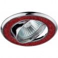 DK18 CH/SH R Точечные светильники ЭРА декор `круглый со стеклянной крошкой` MR16,12V/220V, 50W, хром/красный блеск