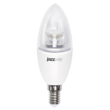 Лампа светодиодная (LED) «свеча» d37мм E14 180° 7Вт 230В прозрачная нейтральная холодно-белая 4000К диммируемая Jazzway