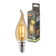 Лампа светодиодная `Винтаж` золотистая WFС37, 7 Вт, 230 В, 2700 К, E14 (свеча на ветру) TDM